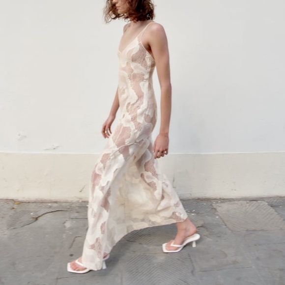 Zara LONG SLIP DRESS - Picture 6 of 17
